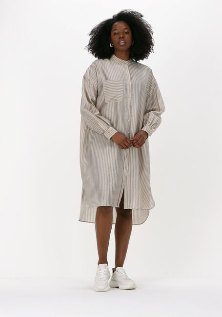 Beige SUMMUM Midikleid SHIRT DRESS PINSTRIPE - large