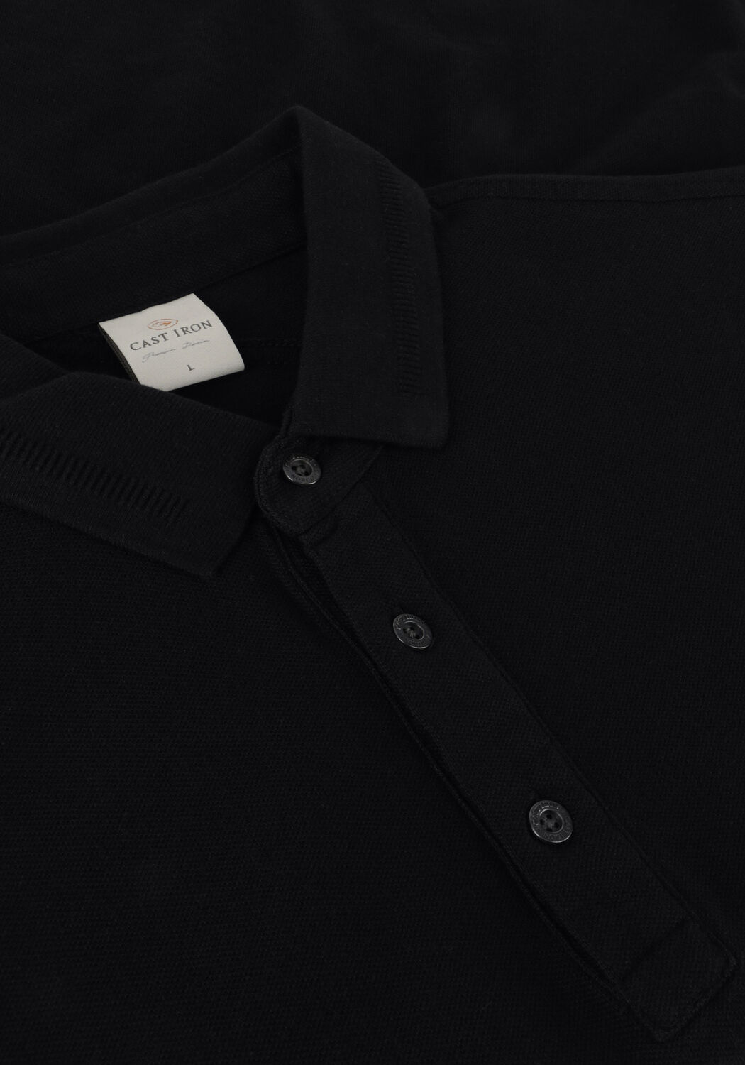 Schwarze CAST IRON Polo-Shirt SHORT SLEEVE POLO ORGANIX COTTON PIQUE ESSENTIAL - large