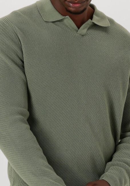 Olive DSTREZZED Pullover KOSTAS LONGSLEEVE POLO - large
