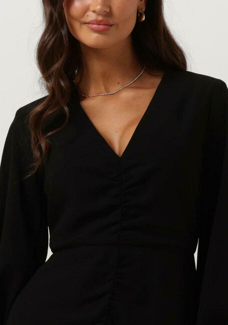 Schwarze ACCESS Minikleid RUCHED DRESS WITH V NECKLINE - large