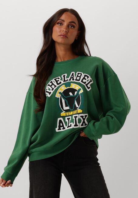 Grüne ALIX THE LABEL Sweatshirt LADIES KNITTED VINTAGE SWEATER - large