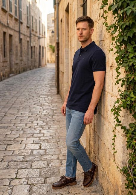 Dunkelblau TOMMY JEANS Polo-Shirt TJM SLIM PLACKET POLO EXT - large