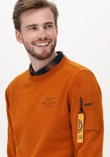 Orangene PME LEGEND Sweatshirt LONG SLEEVE R-NECK BRUSHED SWE - large