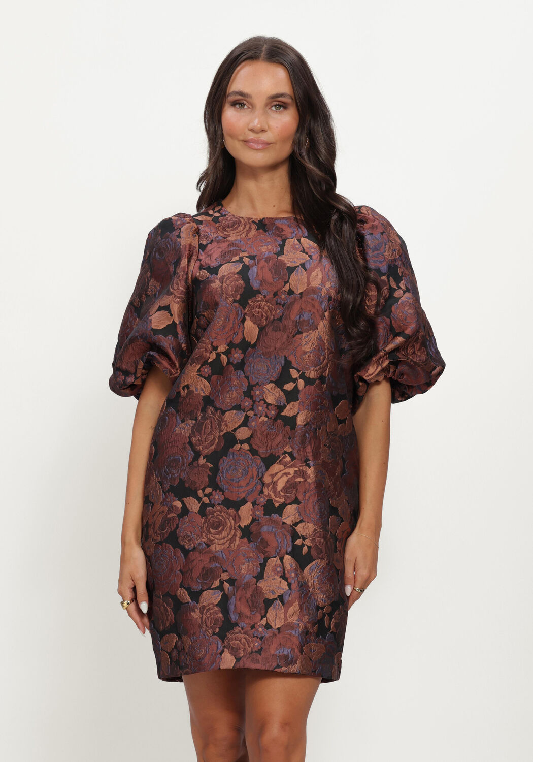 Mehrfarbige/Bunte NOTRE-V Minikleid NV-IZETTE BROCADE - large