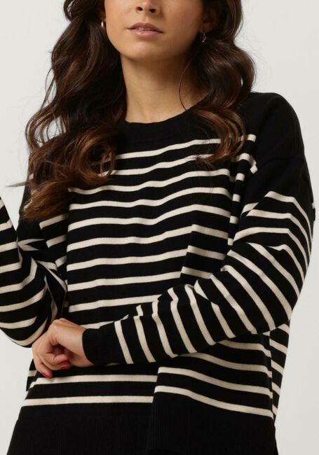Schwarze CC HEART Pullover CC HEART COLLINGS COMFY STRIPE KNIT BLOUSE - large