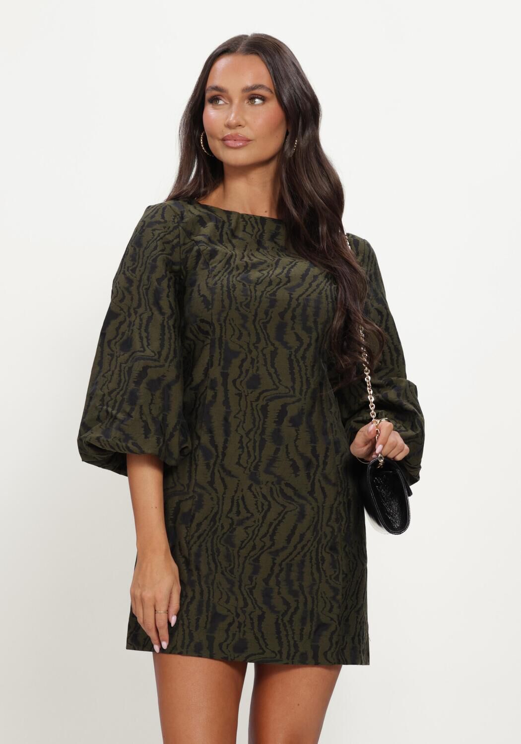 Gr&uuml;ne Y.A.S. Minikleid YASOLIVINE 3/4 DRESS - large