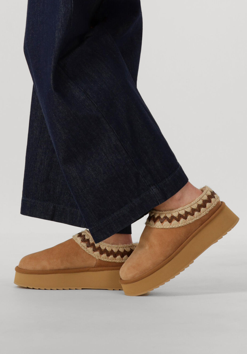 Beige MOU Hausschuhe PLATFORM CLOG SUEDE LEATHER ST - large