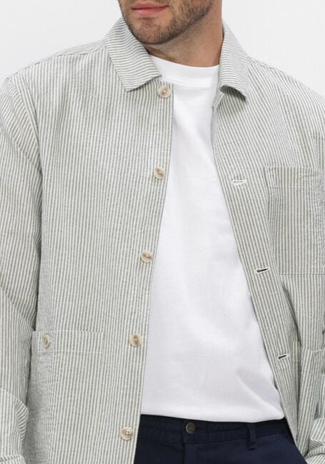 Gr&uuml;ne ANERKJENDT Overshirts AKODIN STRIPE OVERSHIRT - large