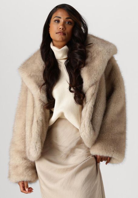 Beige NEO NOIR Fake-Fur-Jack STEPHANIE FAUX FUR JACKET - large