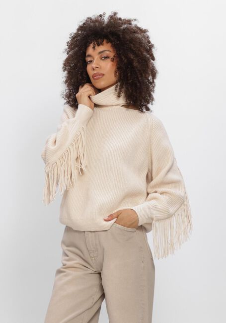 Creme DANTE6 Pullover SIEGA CUT-OUT FRINGE SWEATER - large