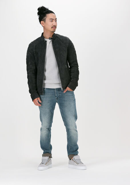Graue GOOSECRAFT Lederjack GC ANYTIME BIKER - large