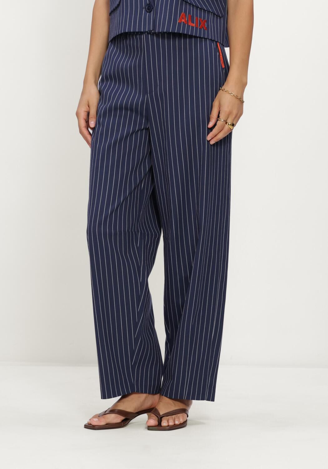 Dunkelblau ALIX THE LABEL Barrel jeans LADIES WOVEN STRIPED BARREL PANTS - large