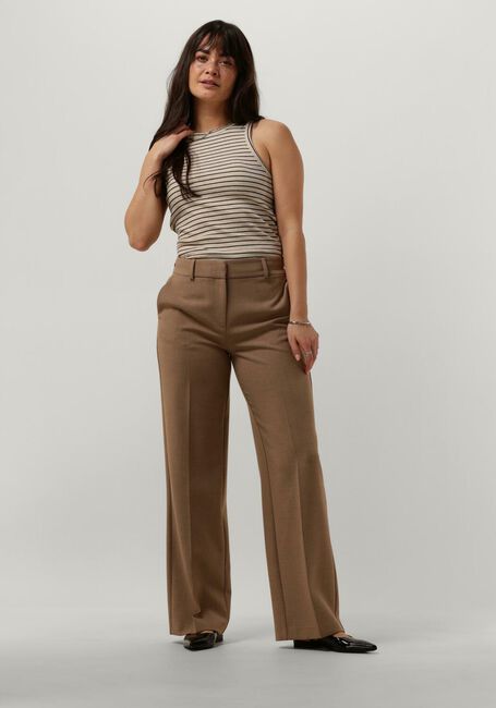 Beige SELECTED WOMEN Top SLFANNA O-NECK STRIPED TANK TOP - large