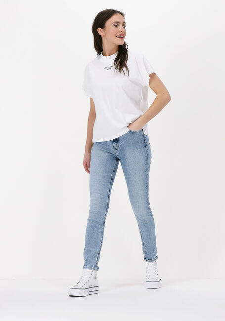 Weiße CALVIN KLEIN T-shirt STACKED LOGO LOOSE TEE - large