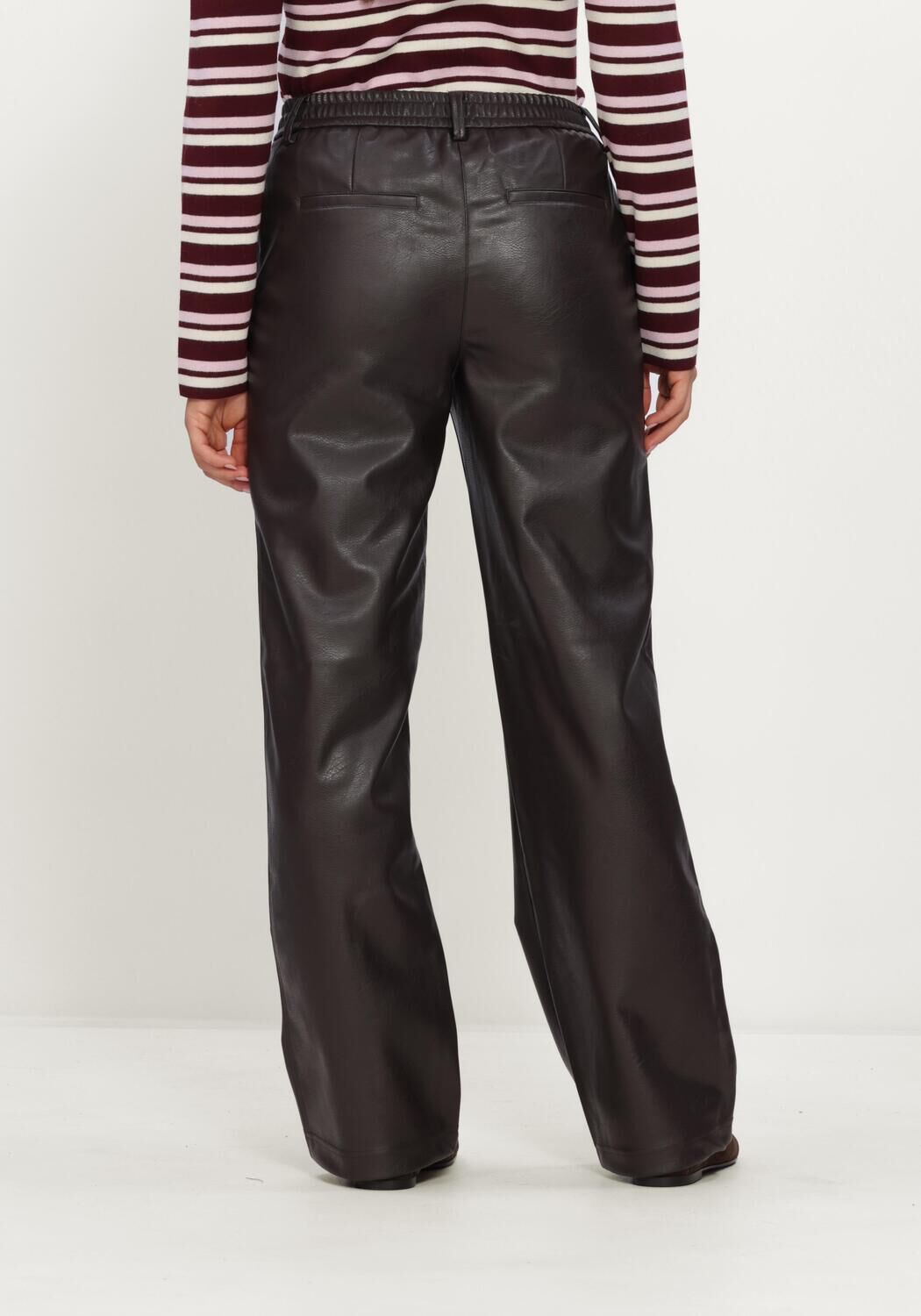 Braune OBJECT Weite Hose OBJLIVA MW WIDE PANTS NOOS - large