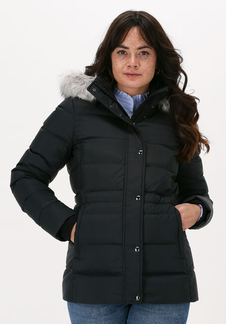 Schwarze TOMMY HILFIGER Wattierte Jack TH ESS TYRA DOWN JKT WITH FUR - large