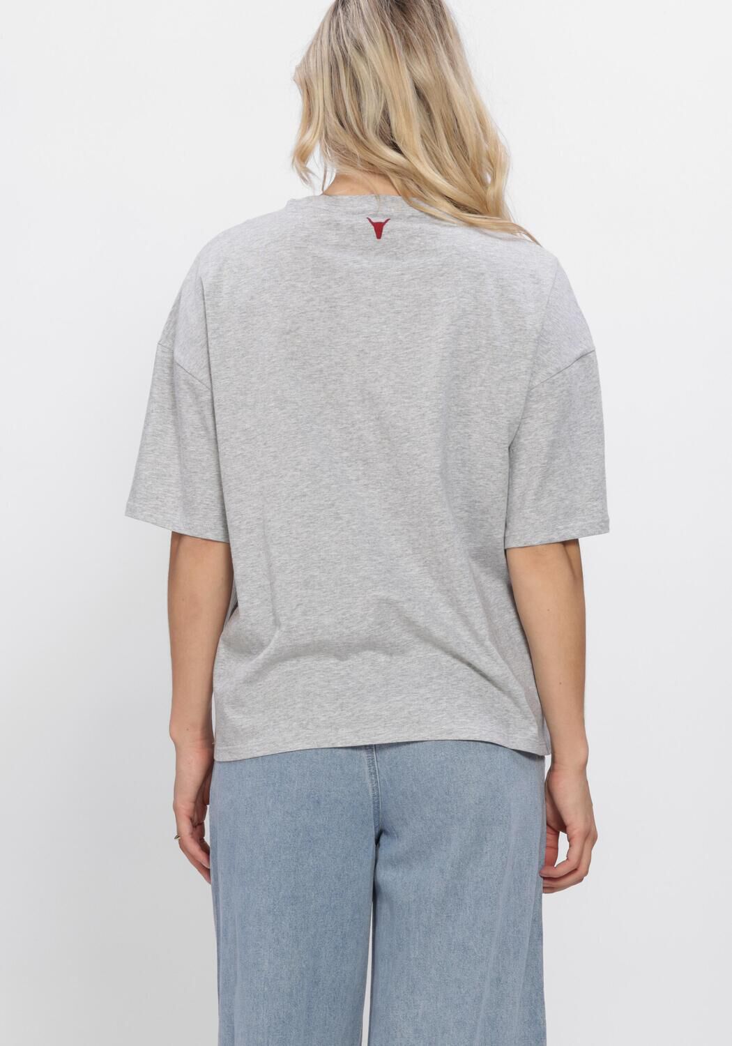 Hellgrau ALIX THE LABEL T-shirt LADIES KNITTED FADED EAGEL T-SHIRT - large