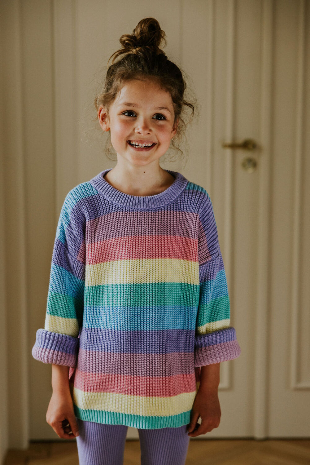 Mehrfarbige/Bunte YUKI KIDSWEAR Pullover STRIPES SWEATER - large