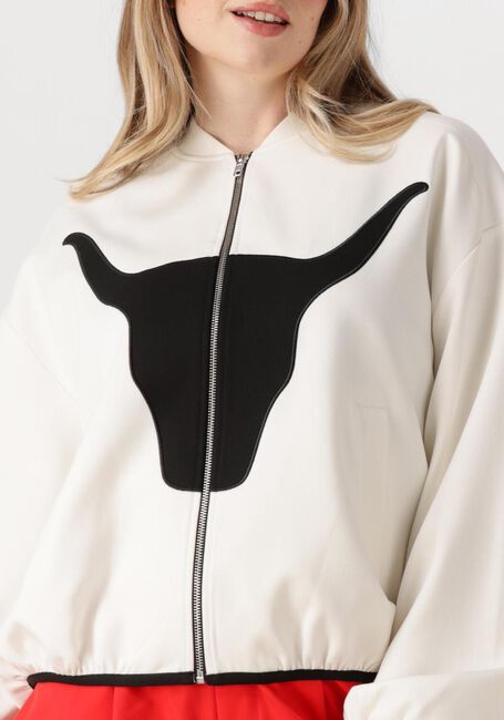 Weiße ALIX THE LABEL Jack LADIES WOVEN BULL BOMBER - large