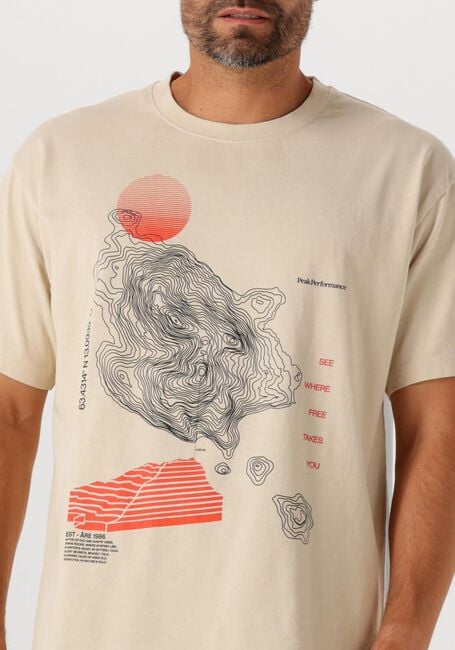 Beige PEAK PERFORMANCE T-shirt M GRAPHIC TEE - large