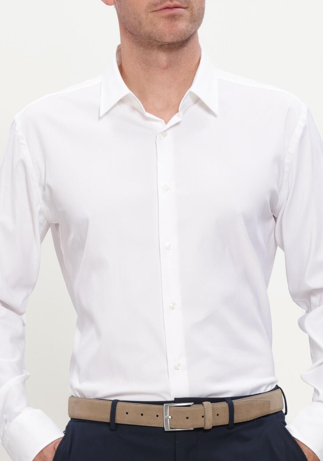 Wei&szlig;e BOSS BLACK Klassisches Oberhemd P-HANK-KENT-C1-222 - large