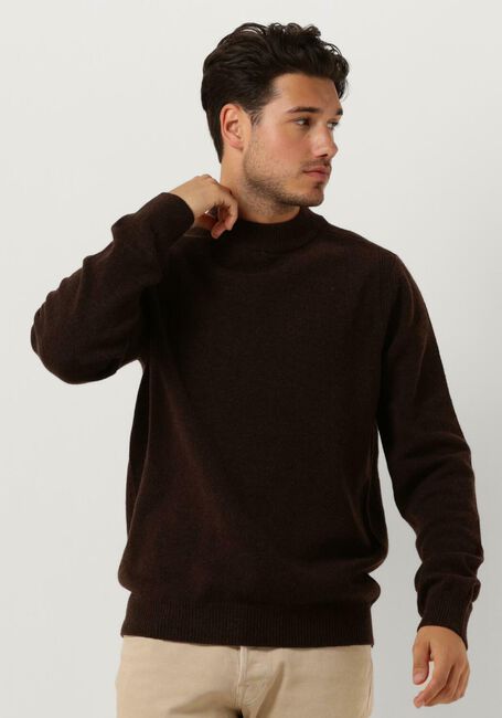 Braune ANERKJENDT Pullover AKRICO LAMBSWOOL KNIT - large