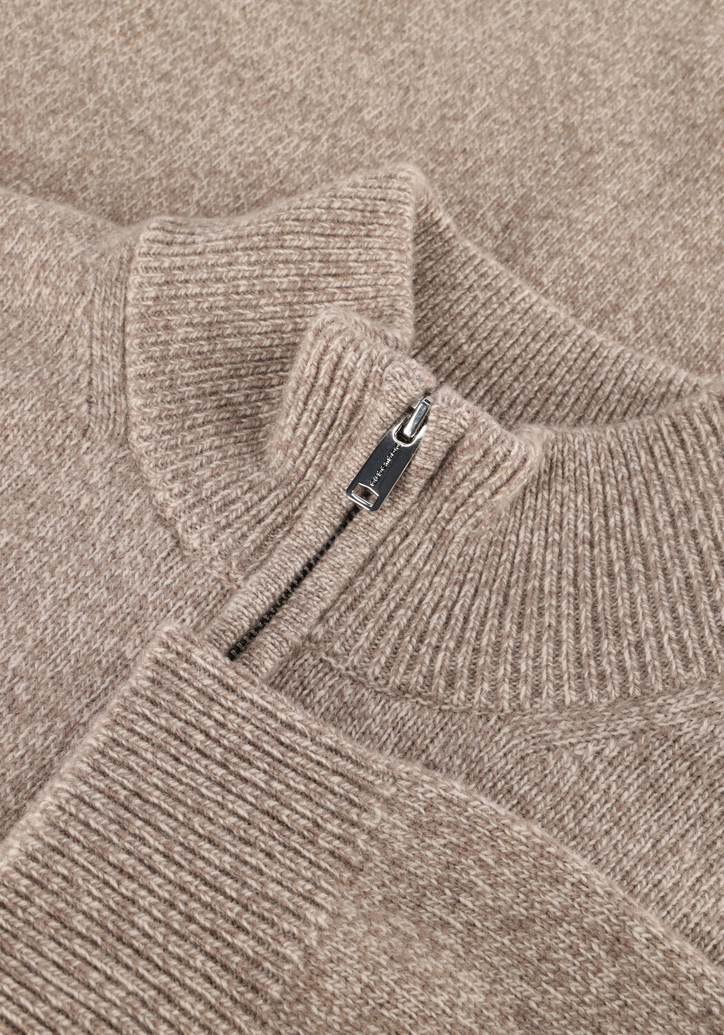 Beige PROFUOMO Pullover PULLOVER HALF ZIP WOOL BLEND - large