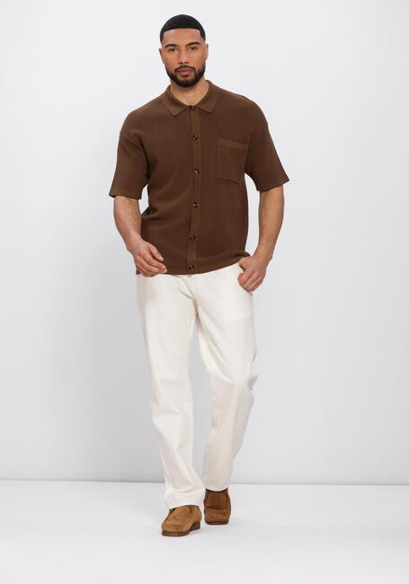 Braune ANERKJENDT Polo-Shirt AKVILHELM NEEDLE RIB SS KNIT - large