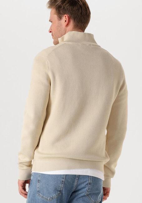 Beige SELECTED MEN Pullover SLHDANE LS KNIT STRUCTURE HALF ZIP NOOS - large
