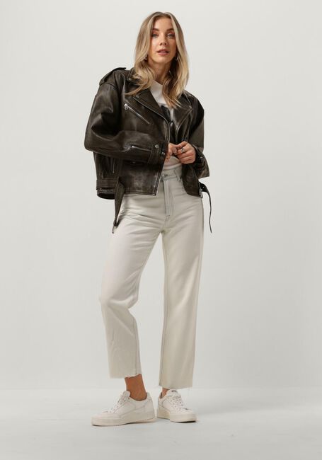 Dunkelgrau GOOSECRAFT Lederjack GC GALLOWAY BIKER - large