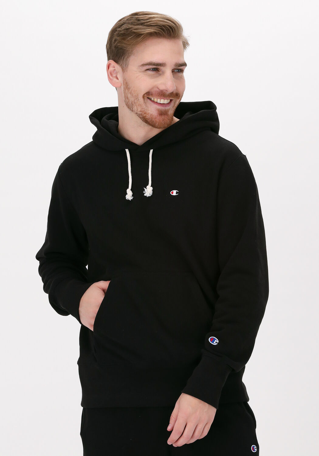 Schwarze CHAMPION Sweatshirt HOODED SWEATSHIRT MEN Omoda