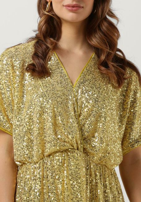 Goldfarbene SECOND FEMALE Minikleid SHINE ON MINI DRESS - large