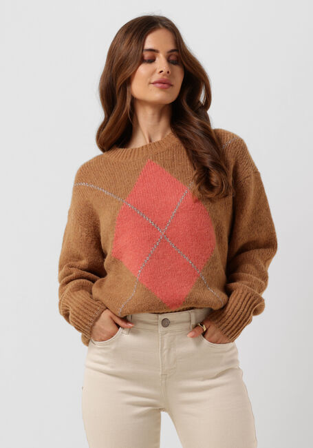 Camelfarbene MOS MOSH Pullover ZOOM DIAMOND KNIT - large