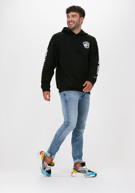 Schwarze TOMMY JEANS Sweatshirt TJM TOGETHER WORLD PEACE HOODI - large