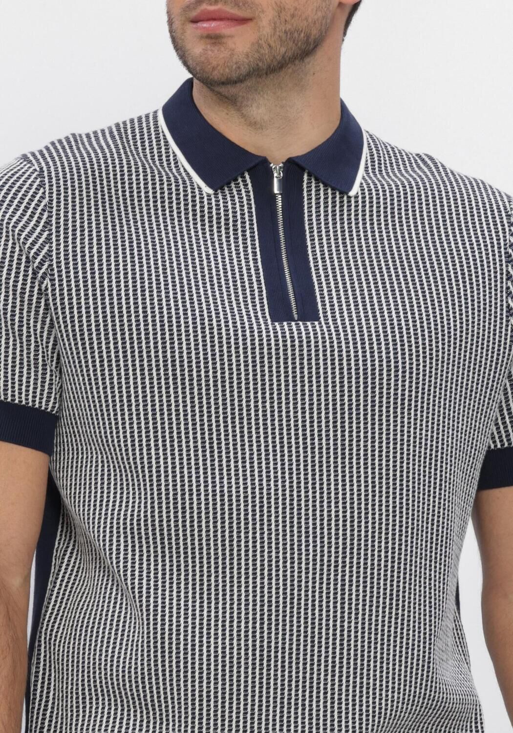 Dunkelblau BLUE INDUSTRY Polo-Shirt KNITTED POLO SHORT SLEEVE - large