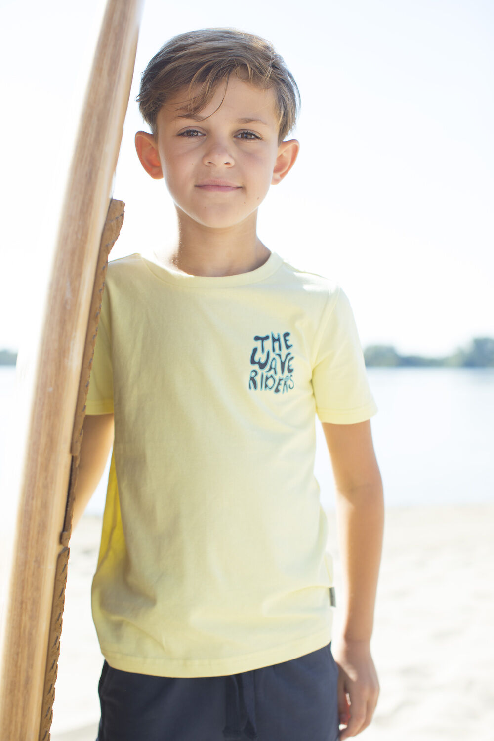 Gelbe MOODSTREET T-shirt T-SHIRT WITH CHEST AND BACK PRINT - large