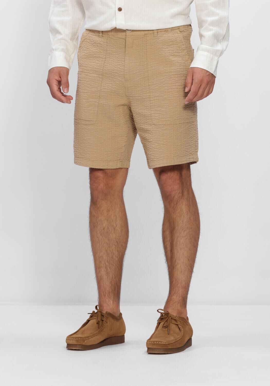 Beige ANERKJENDT Kurze Hose AKJAN SEERSUCKER SHORTS - large