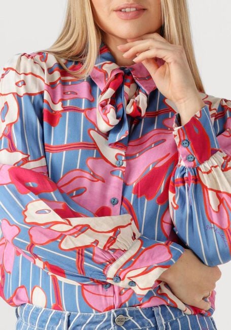 Mehrfarbige/Bunte POM AMSTERDAM Blusen BLOUSE URBAN FLORA STRIPE - large