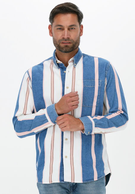 Mehrfarbige/Bunte SELECTED HOMME Casual-Oberhemd SLHBRAD 23903 STRIPE LS LOOSE DNMSHIRT U - large