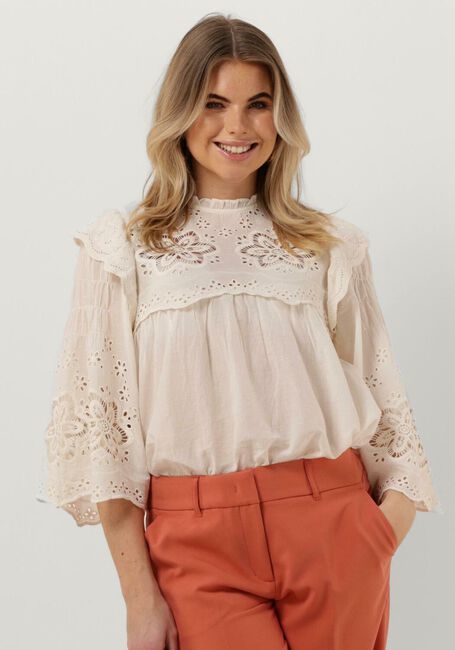 Weiße SUMMUM Blusen BLOUSE COTTON VOILE EMBROIDERY - large