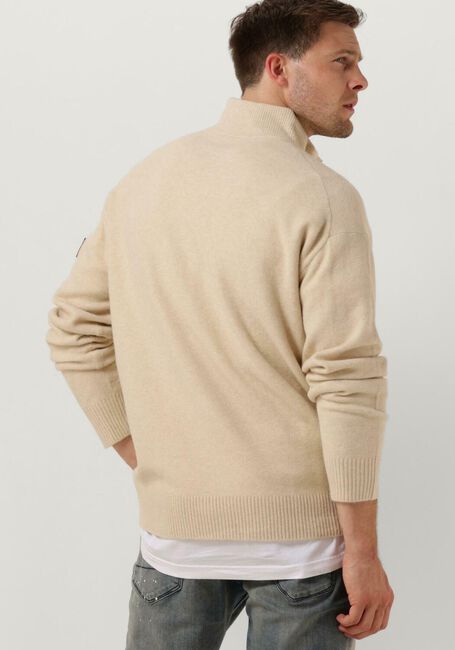 Beige CALVIN KLEIN Pullover LYCRA BLEND BUTTON QUARTER ZIP - large
