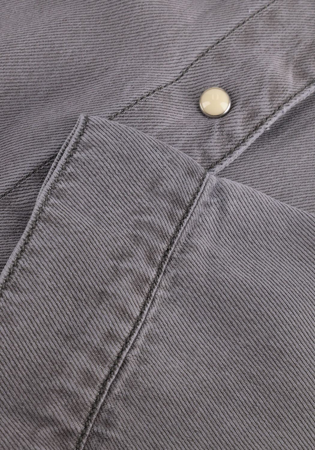 Graue OBJECT Blusen OBJFRAME 2/4 RE DENIM TOP - large