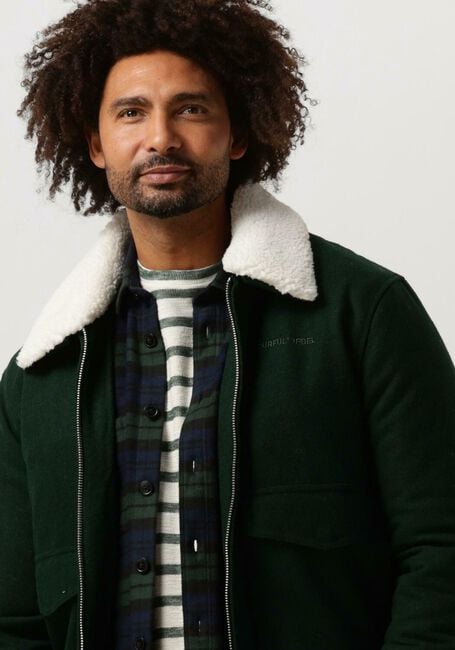 Dunkelgr&uuml;n COLOURFUL REBEL Jack CHASE CONTRAST COLLAR JACKET - large