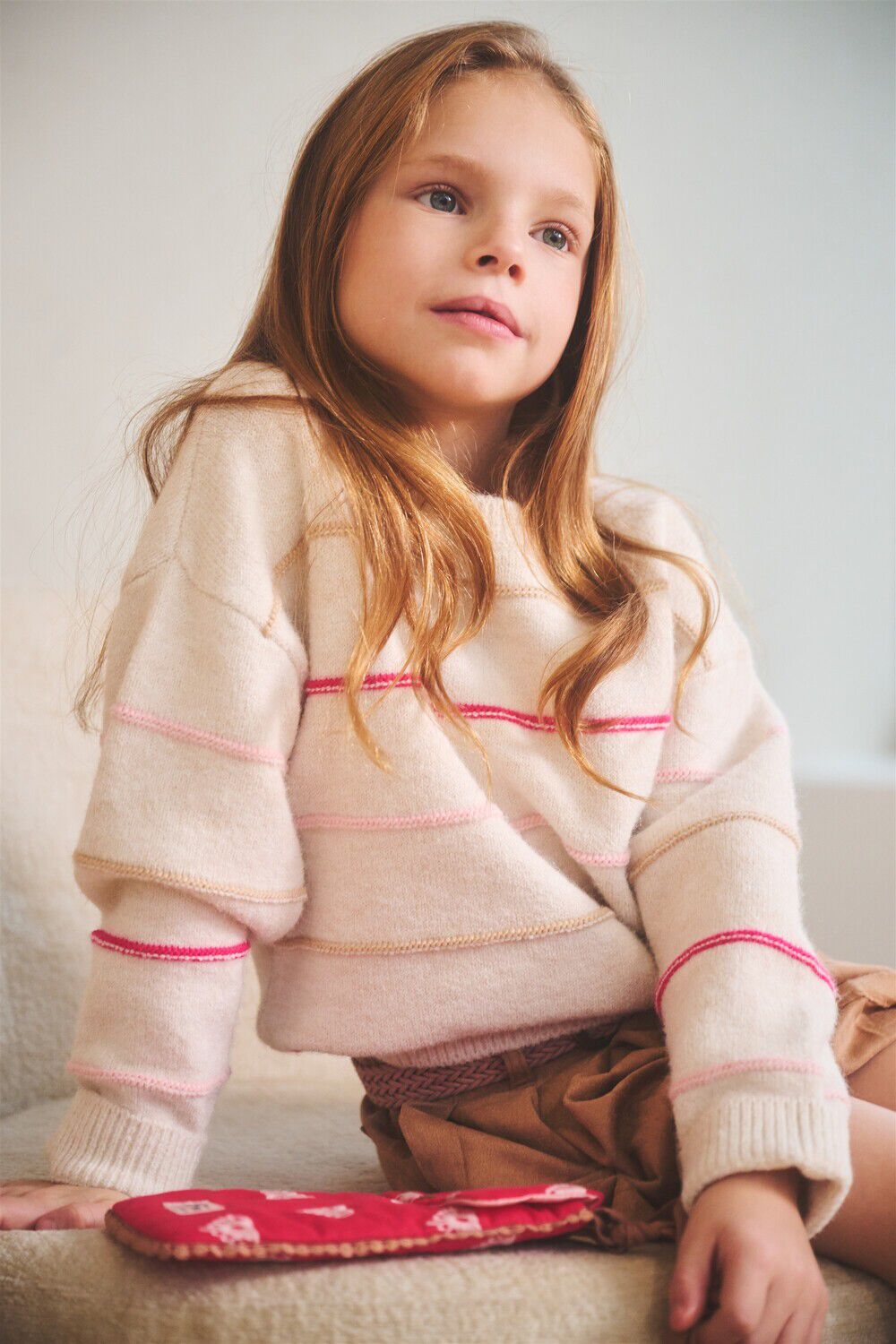 Creme NONO Pullover KENDRA STRIPED SWEATER - large