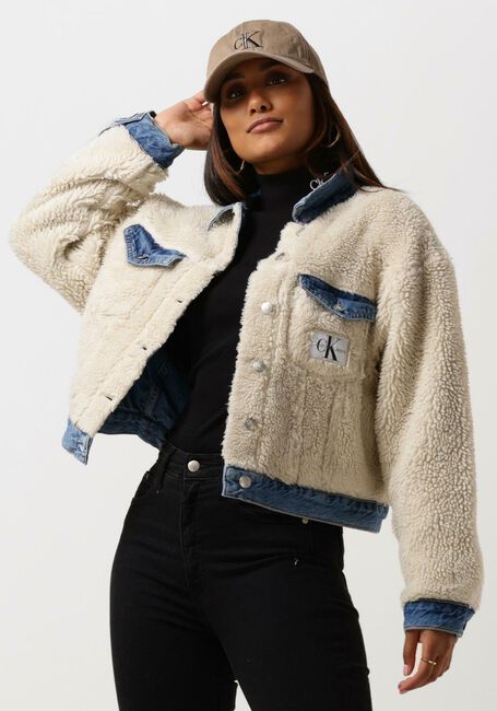 Blaue CALVIN KLEIN Jeansjacke REVERSIBLE SHERPA CROP DNM JKT - large