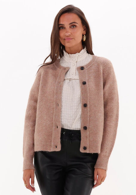 Camelfarbene SELECTED FEMME Strickjacke SLFLULU LS KNIT SHORT CARDIGAN - large