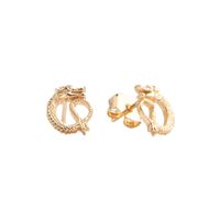 Goldfarbene ATLITW STUDIO Ohrringe PARADE EARRINGS DRAGON - medium