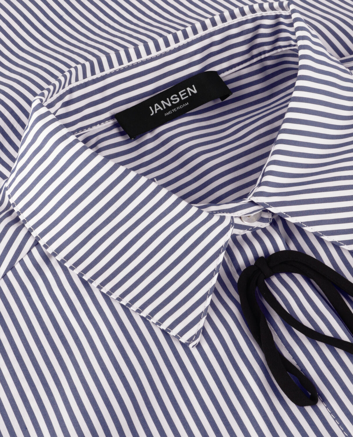 Blaue JANSEN AMSTERDAM Blusen LOIS BLOUSE CSB 798 BOWSTRAPS 3/4 SLEEVE WIDE FIT - large