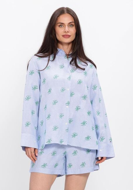 Blaue TOMMY HILFIGER Blusen SWIMSHOP LINEN EASY FIT - large