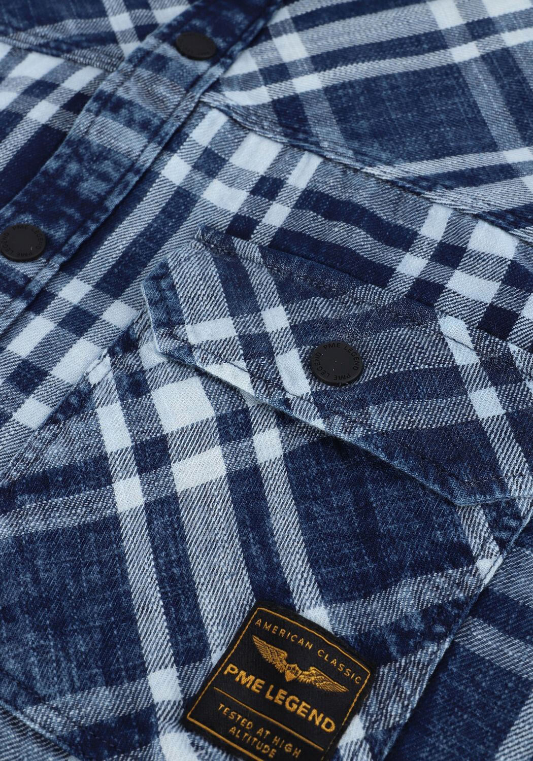 Blaue PME LEGEND Casual-Oberhemd LONG SLEEVE SHIRT INDIGO DENIM - large